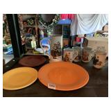 FIESTA PLATES, ROCKWELL GLASSES, PLATES