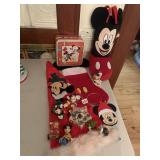 MICKEY GREAT LARGE STOCKING, TIN, FIGURES,