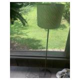 FLOOR LAMP WITH TEAL ZEBRA PRINT SHADE, 55"