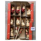 VINTAGE CHRISTMAS FIGURAL CANDLES W/ BOX