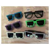 8 PAIRS OF 8 BIT PIXEL COSTUME GLASSES