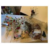 VASE AND ORNAMENTS W/ ASSORTED GARLAND
