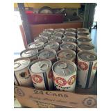 LARGE ASSORTMENT OF BEER CANS OPENED ON BOTTOM