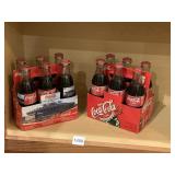 2 COCA COLA 6 PACKS, HEINZE FIELD AUG 2001, GLASS