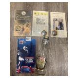 STEELER MEDALLIONS 4 AND EMPTY HEINZ FIELD BOTTLE