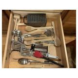KITCHEN UTENSILS, WOODEN SPOONS, GRATER BOX,