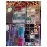 4 PLASTIC BINS OF BEADS GREAT VARIETY