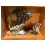 UNUSUAL COMPOSITION 11"H BUFFALO FIGURE