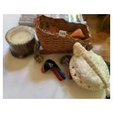 LARGE CANDLE, ACTIVE ANKLE AND CERAMIC SLEIGH