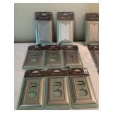 8- ALLEN + ROSS SWITCH PLATE COVERS, DUPLEX WALL