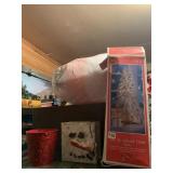 36" SILVER TREE, LIGHTED GLASS BLOCK, PLANTER