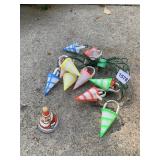 LEHMANN WALKING SANTA, CONE SHAPE LIGHTS