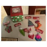 HOLIDAY BOX WITH SANTA AND MERRY BRIGHT METAL