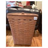SIGNED AND DATED TALL LONGABERGER BASKET WITH LID