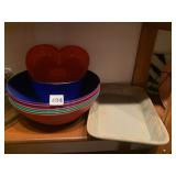 SERVING TRAY W/ GRAPE DESIGN AND BOWLS