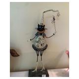 22" CAT HEAD METAL SPOOKY CAT W/ SPIDER