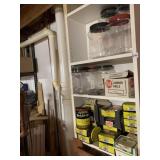 LARGE ASSORTMENT OF NAILS, CLEAR JARS