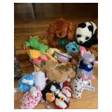 PLUSH STUFFED ANIMALS W/ BEARS, SANTA, CAT