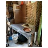 STAINLESS WORKTABLE POTTING TABLE HOLE CUT IN