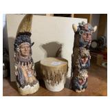 8" H ORIENTAL STATUE WOOD CARVED