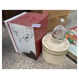 STUDIO NOVA VASE IN BOX, BANDED BOX AND GLASS