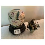 4" JADE AND SHELL FLOWER ARRANGEMENT, TOYO WHITE