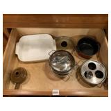 CORELLE BAKING DISH, EGG COOKER, PANS