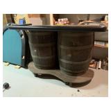 BARREL FRONT BAR W/ VINYL RAIL - SHELVES ON BACK