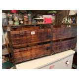 LARGE WOOD CRATE W/ HANDLES