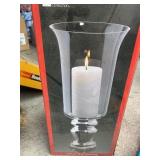 NEW GLASS CANDLE HOLDER IN BOX