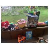 14X17 ANTIQUE PICTURE FRAME AND TOYS