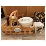 STEELER BASKET, POPCORN CUPS, STEELER BEAR ETC.