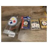 3 DECKS STEELER CARDS AND NFL MUG