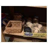 LEATHER HANDLED BASKET, DECORATIVE BOWL FILLER