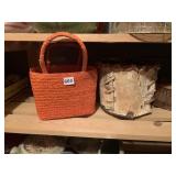 NESTING WOVEN BOXES, BARK LOOK PLANTERS