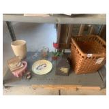 SQUARE WICKER WASTEPAPER BASKET, VASE, COSTUME