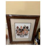 JOHN RICHARDS SIGNED STEELERS CHARACTER DRAWING,