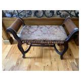 CARVED LEG VANITY BENCH