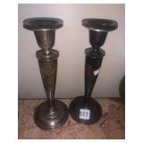 STERLING CANDLESTICKS WEIGHTED BASE