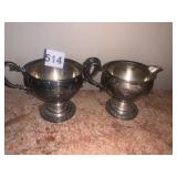 STERLING BASE CREAMER/SUGAR