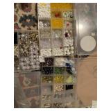 ASSORTED PLASTIC BINS W/ BEADS FOR JEWELRY 3