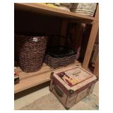 HANDLED WICKER BASKET, WICKER WASTEPAPER BASKET,