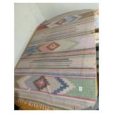 2 HOOK RUGS AND WOVEN RUG W/ FRINGE