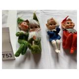 PINE COAN FIGURES AND VINTAGE BELL ORNAMENTS,