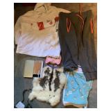 NEW SOCKS, HOODIE, DRAWING PENCILS, SM. FUR, SWIM