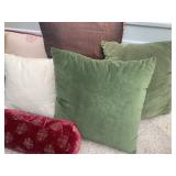 GREEN VELVET PILLOWS, RED VELVET ETC.