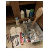 NAIL CARE, TOILETRIES, SLIPPERS, BASKET