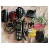 HEADPHONES, DS CAR CHARGER, PHONE, POWER BANK,