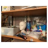 STYROFOAM HEAD, SCULPTOR KNIFE, ETC.