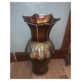 METAL VASE BRONZE AND SILVER